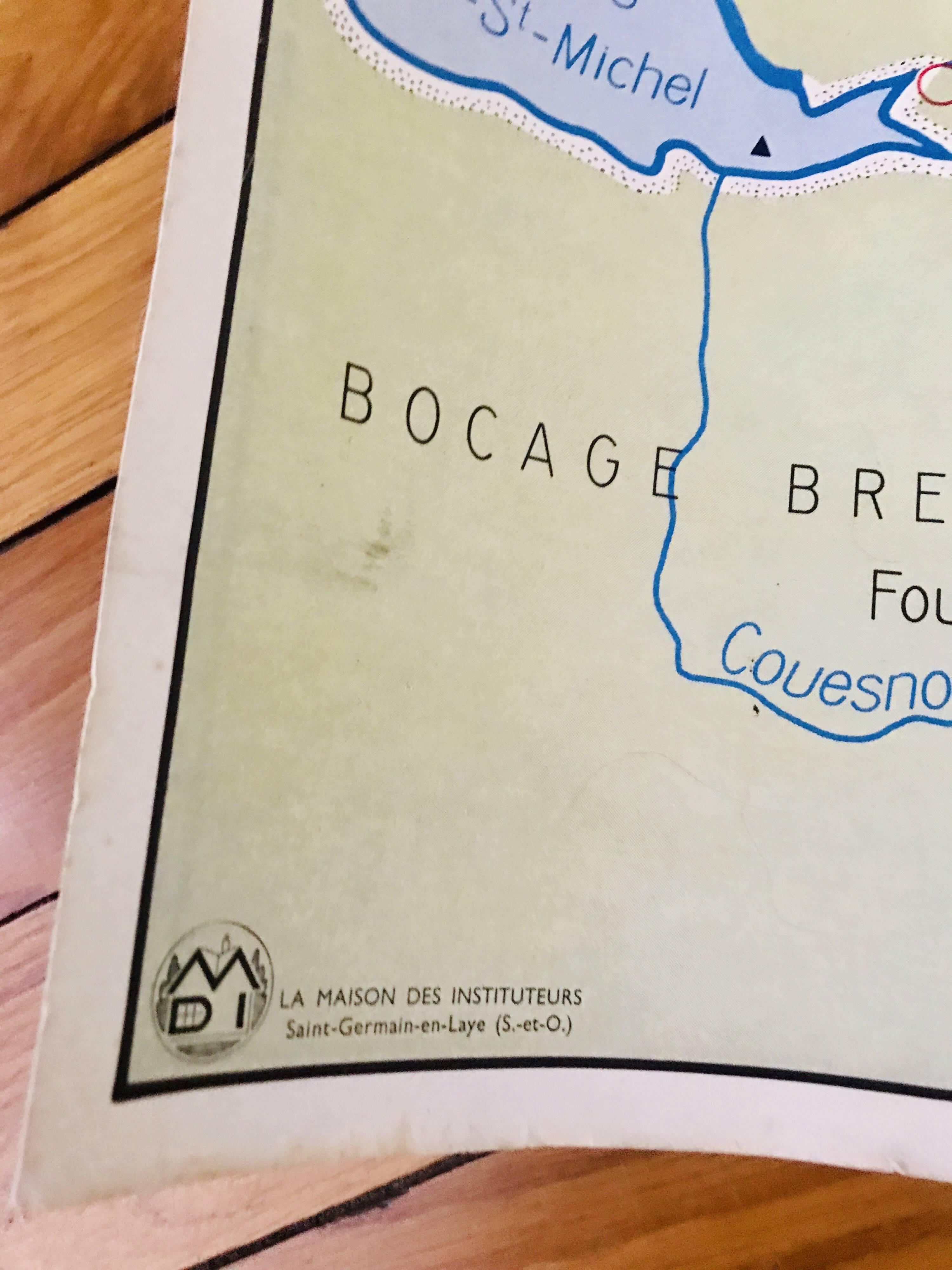 Normandy school map 1960s