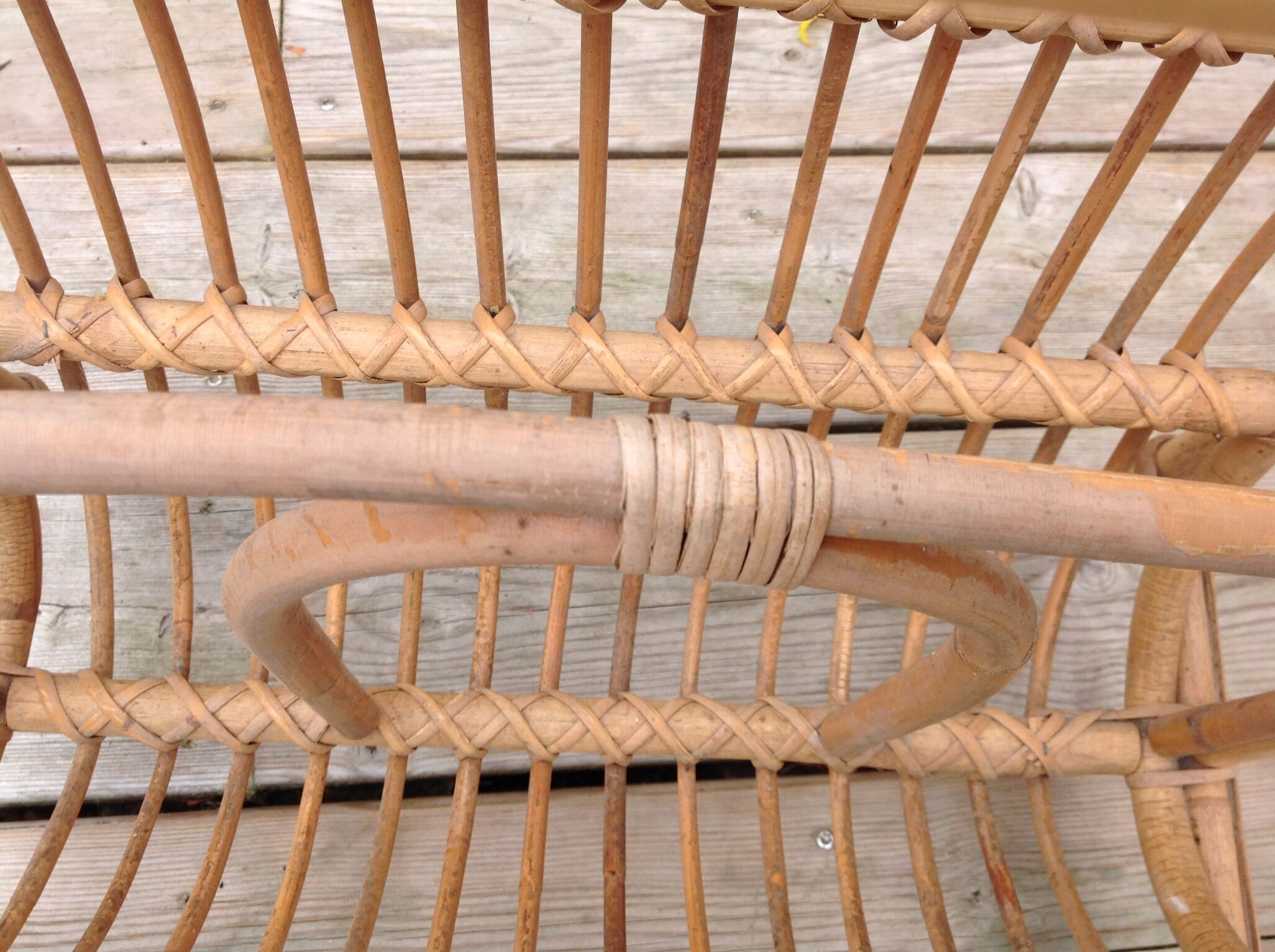 Vintage rattan magazine holder