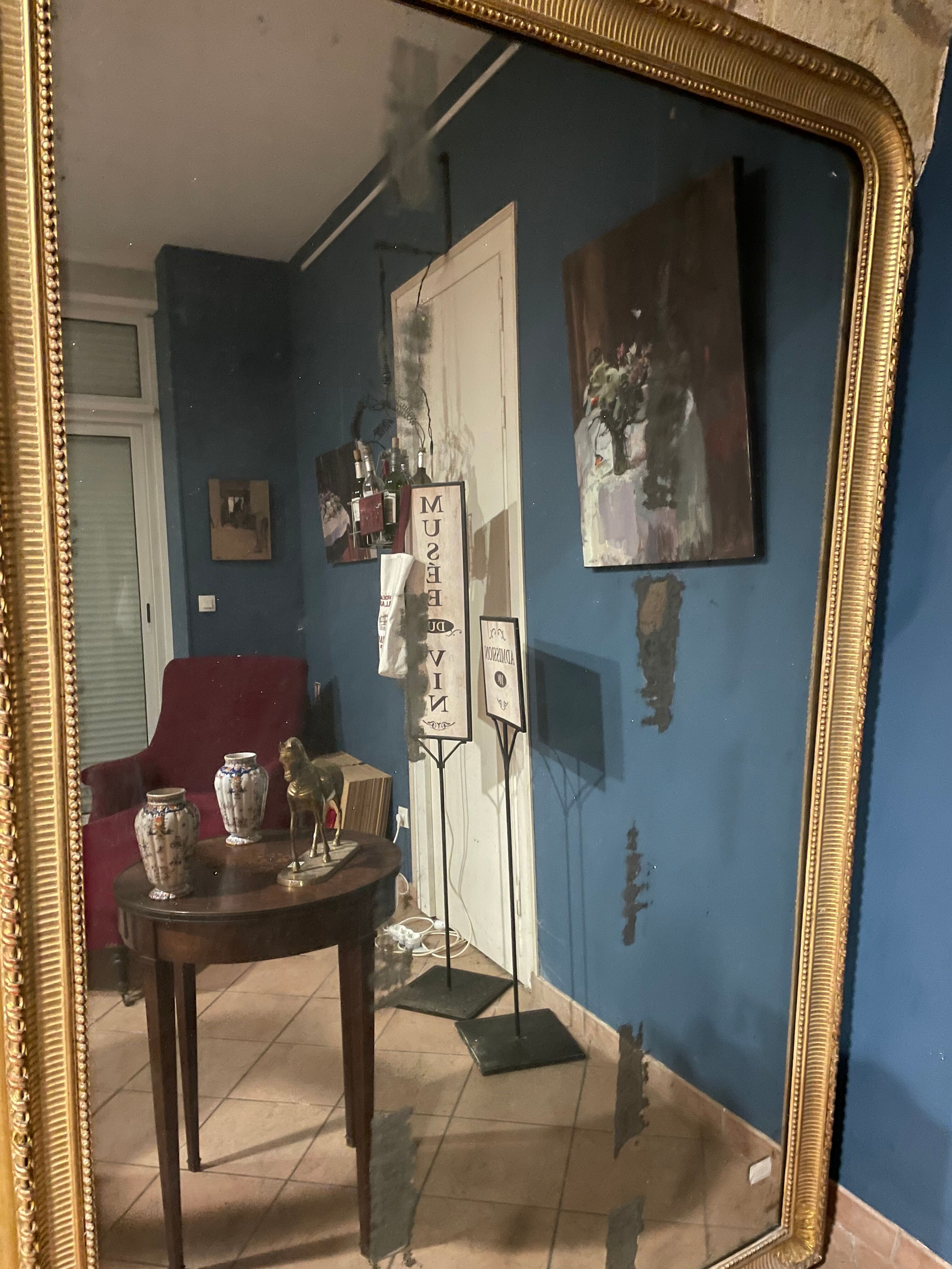 Golden Louis Philippe Mirror with gold leaf 207x140