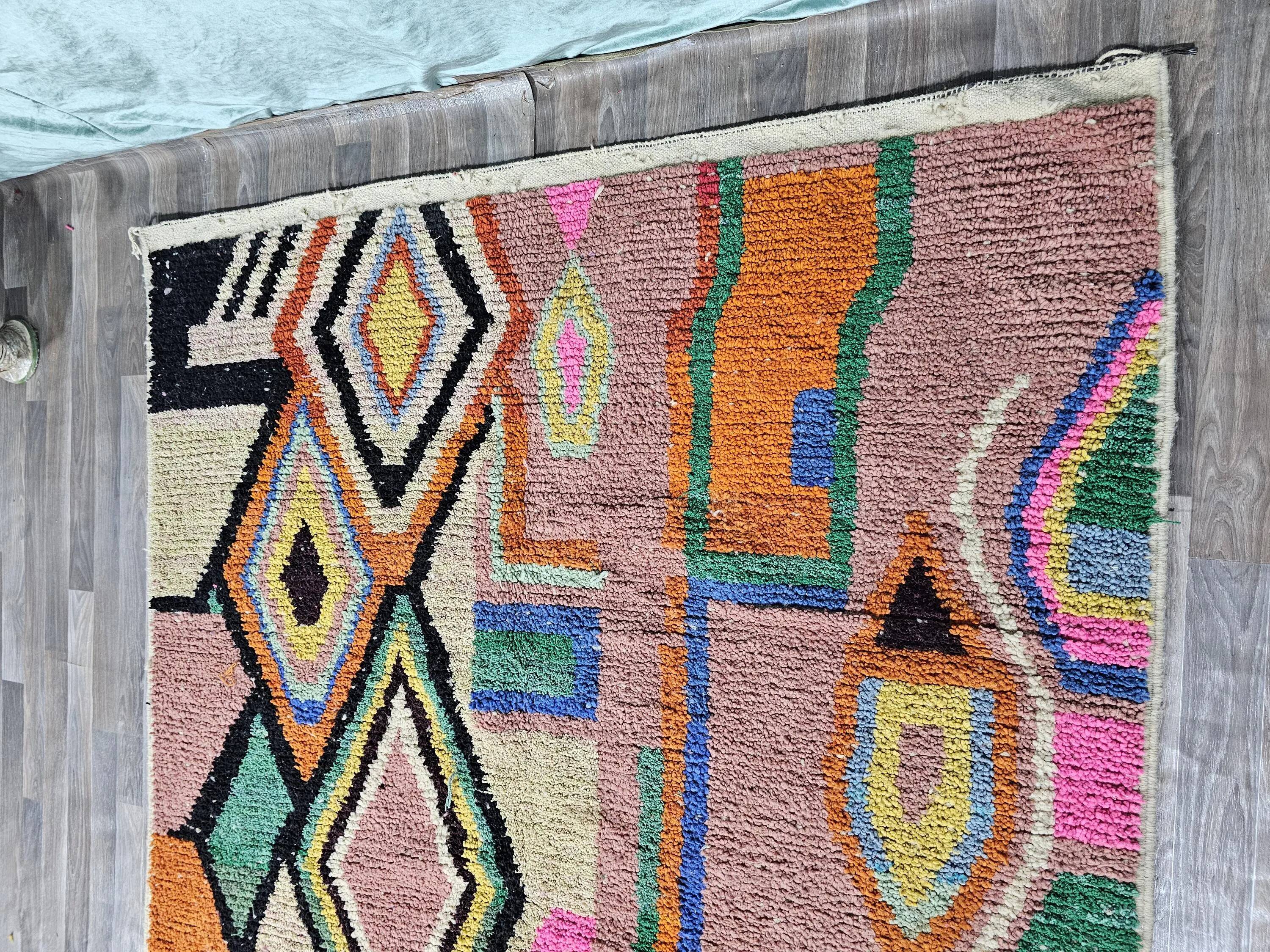 Unique Moroccan rug made of natural wool, 2.5x1.5 m.