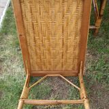 Vintage rattan chaise longue 1950