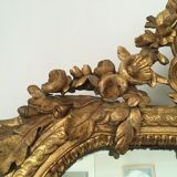 Miroir ancien en bois doré sculpté époque XVIIIe transition Louis XV Louis XVI 77x110cm