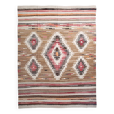 Grand Kilim Vintage Géométrique, Tons Terre & Rouge, Fait Main, 293x386 Cm