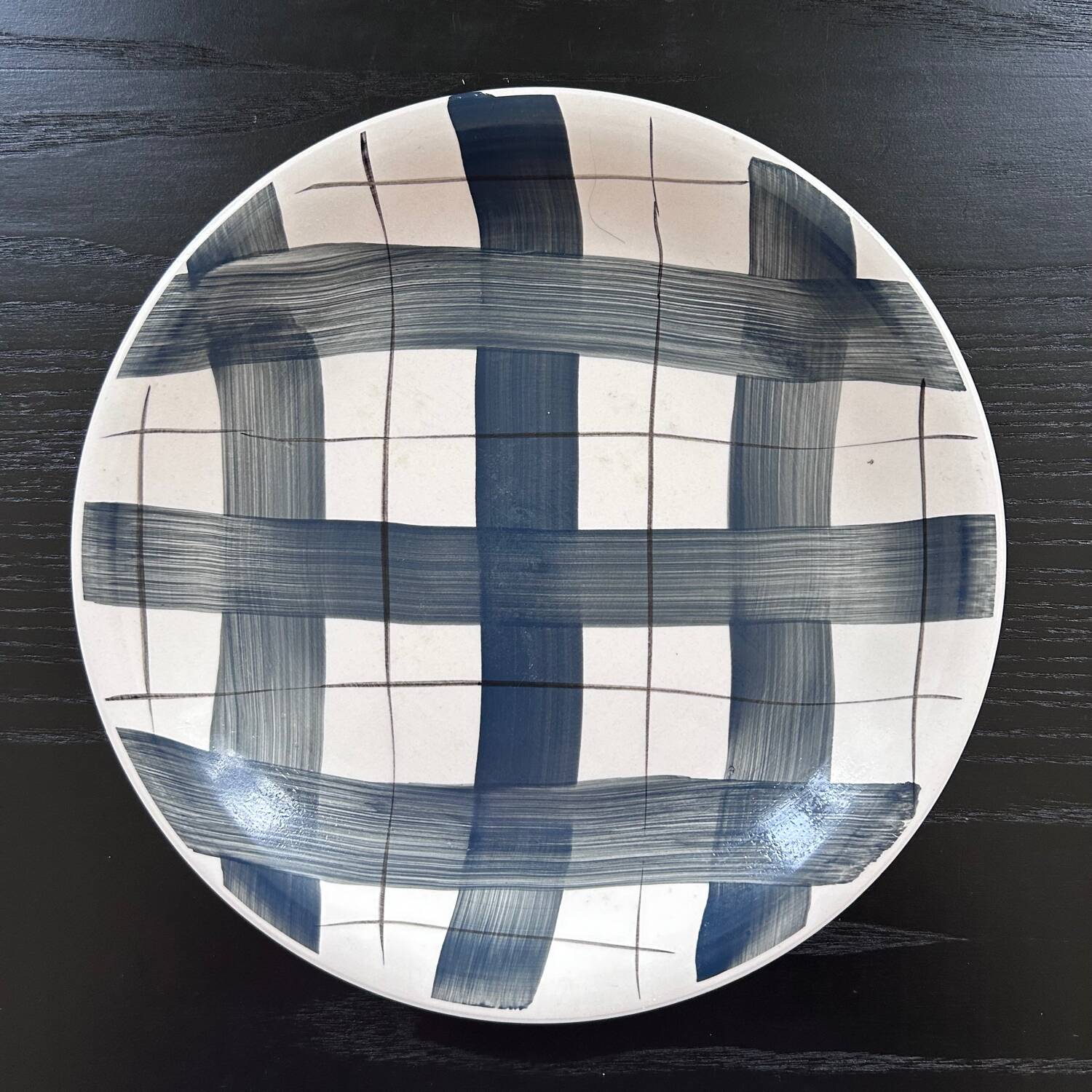Black and white checkered dish