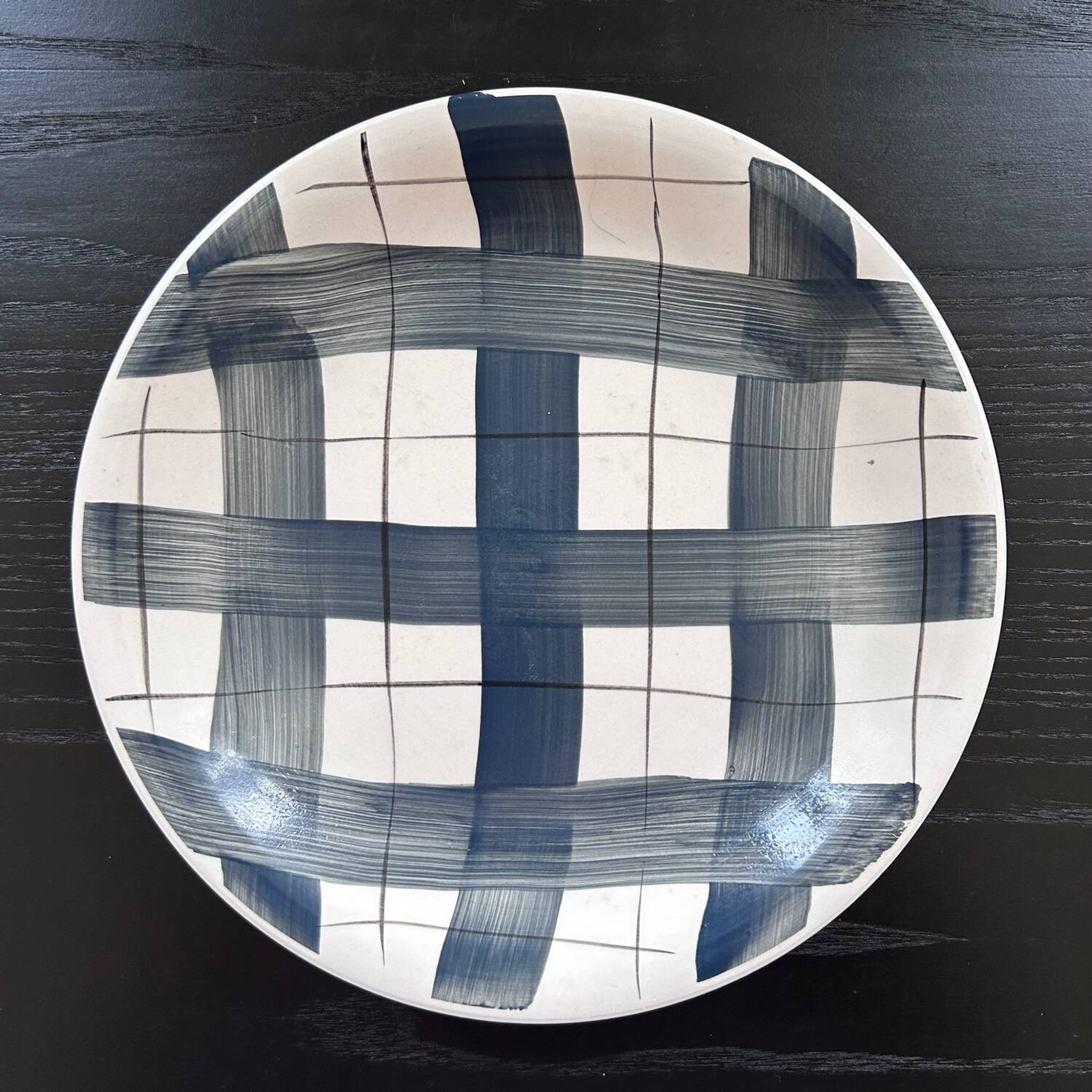 Black and white checkered dish