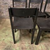 6 vintage chairs circa 1960 patinated black