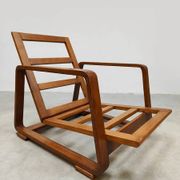 Fauteuil courbé réglable en bois courbé du milieu du siècle