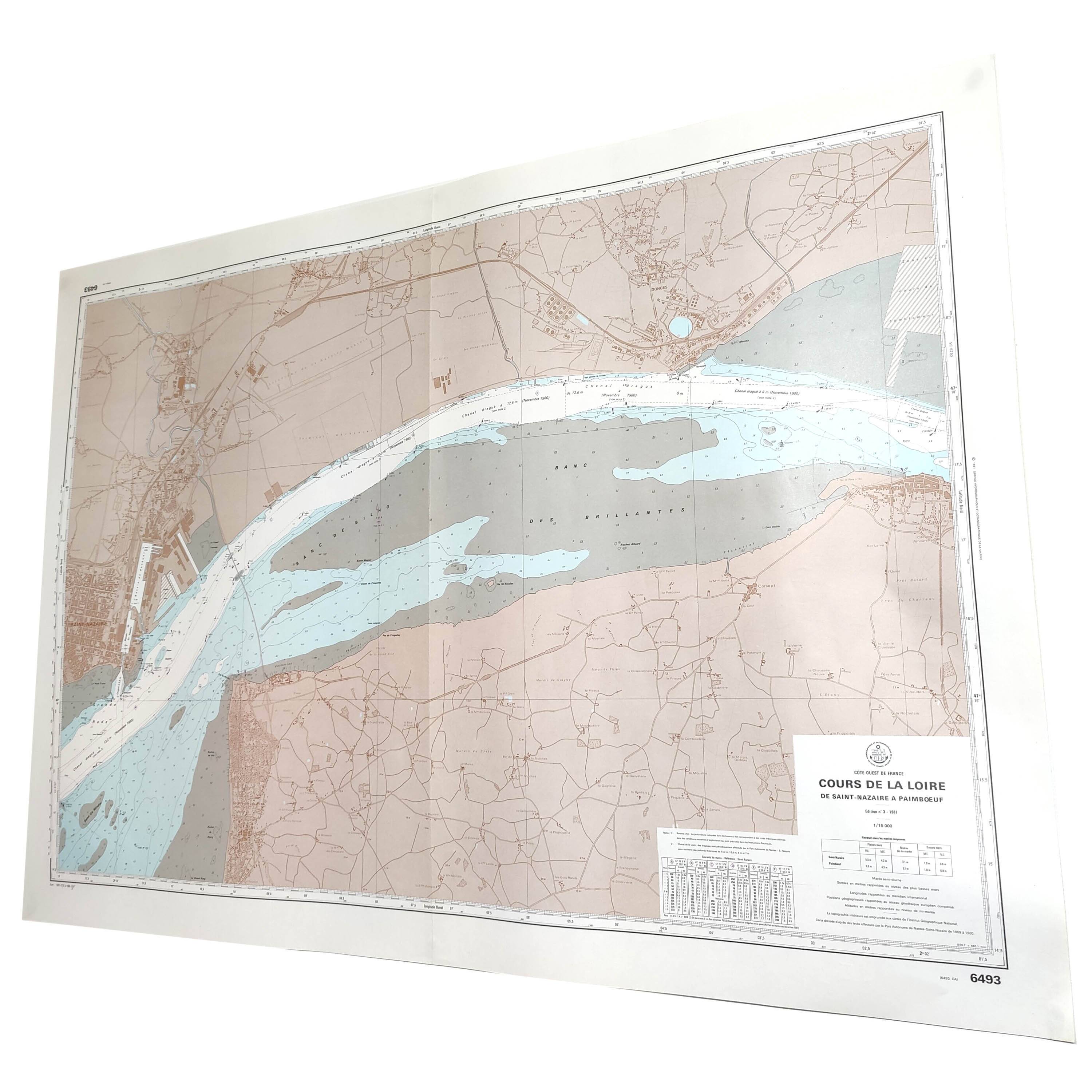Map of the Loire estuary, west coast of France