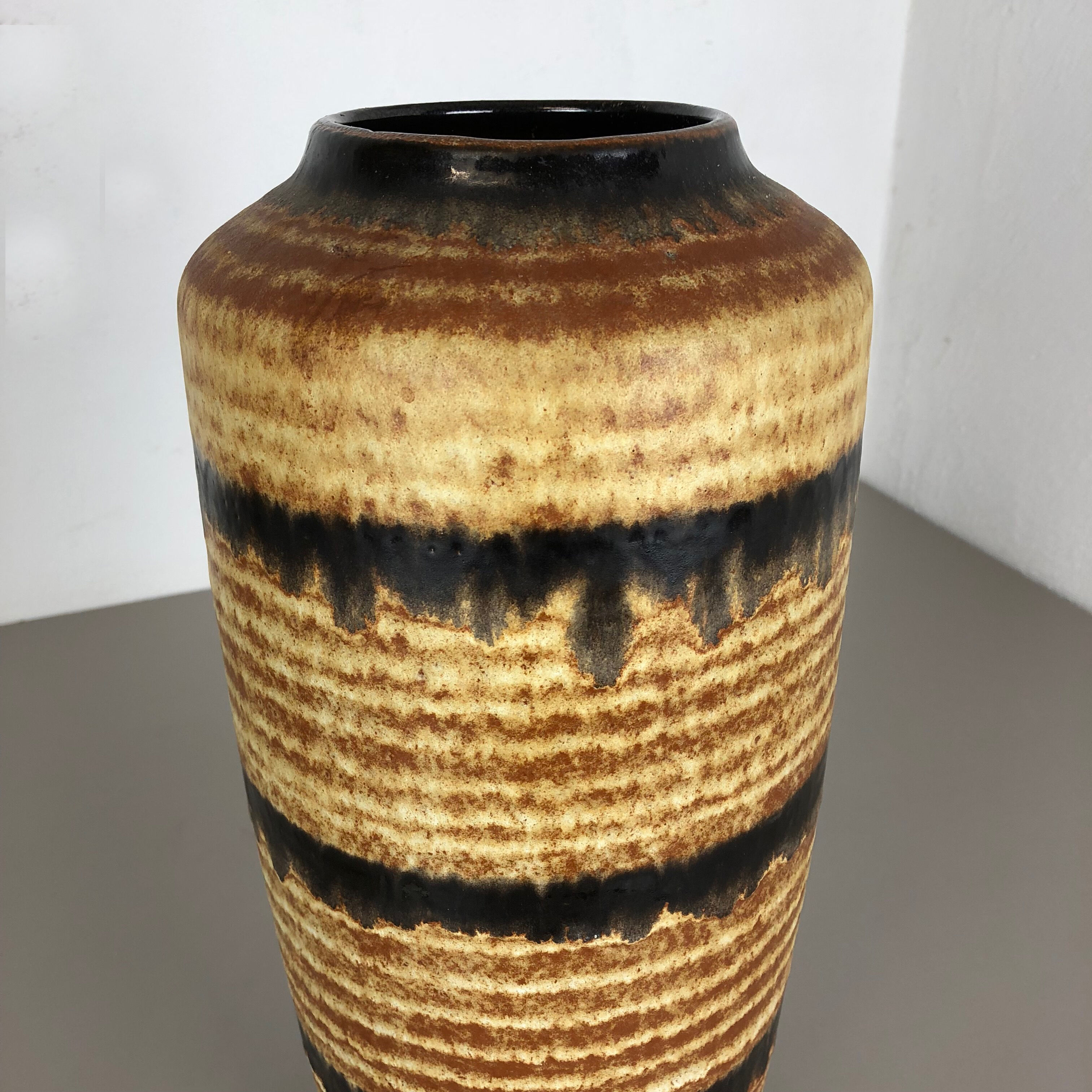 Pottery fat lava multi-color 517-45 floor vase made by Scheurich, 1970s