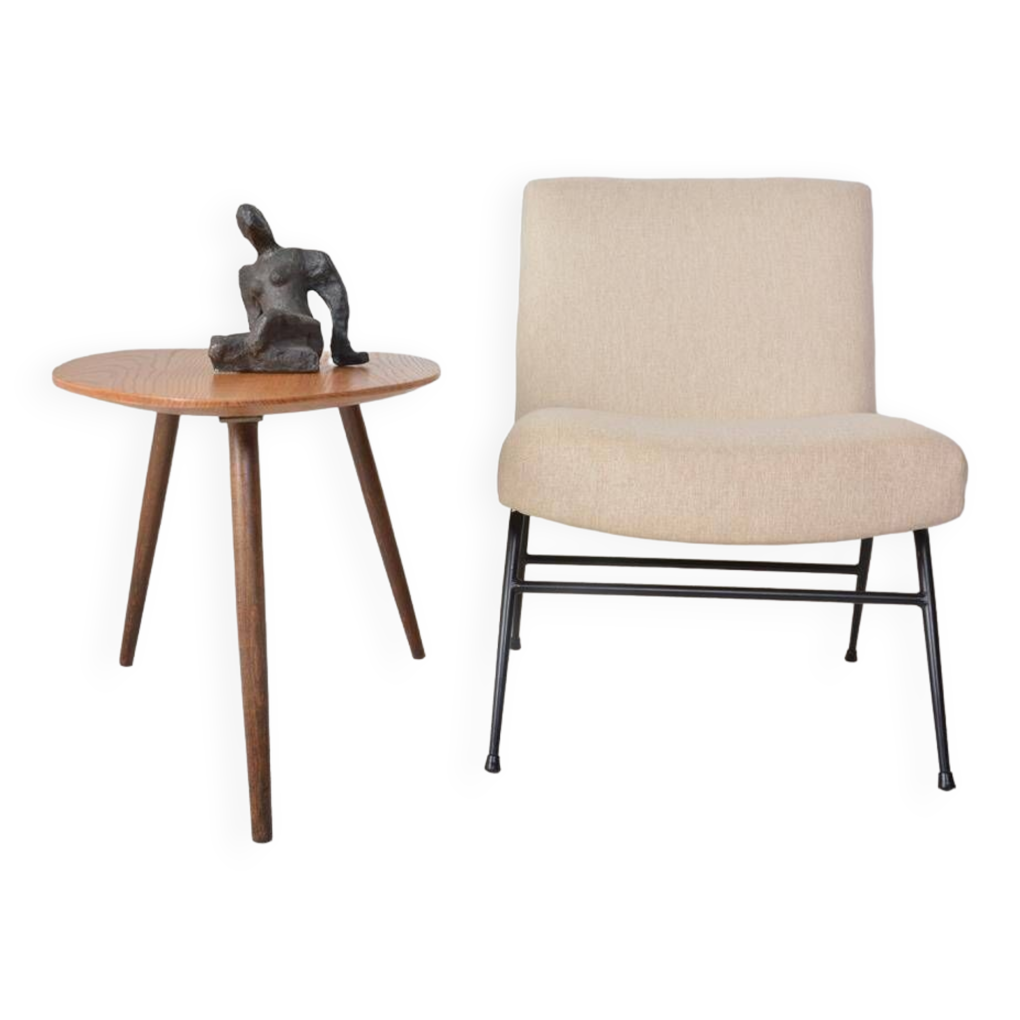 Vintage beige fireside chair