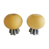 Set of 2 Foscarini table lamps, Murano glass 1980