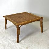 70's rattan coffee table