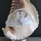 Cameo seashell night light with mythological decor