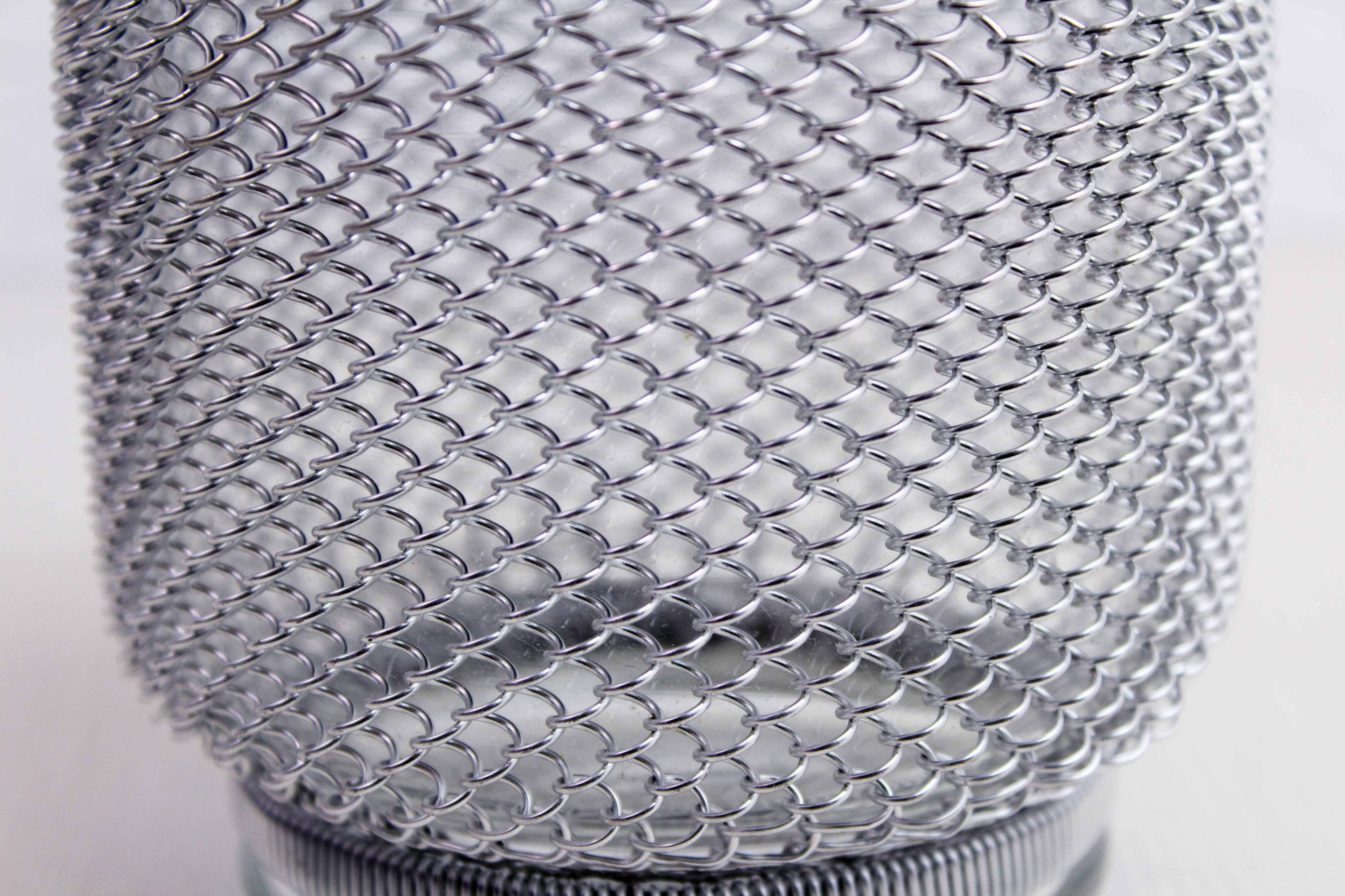 Vintage glass and metal ice bucket