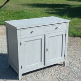 Parisian sideboard in oak and walnut 2 doors 2 drawers from the 20s