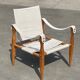 Vintage safari chair 1960s Denmark with canvas minimalist design