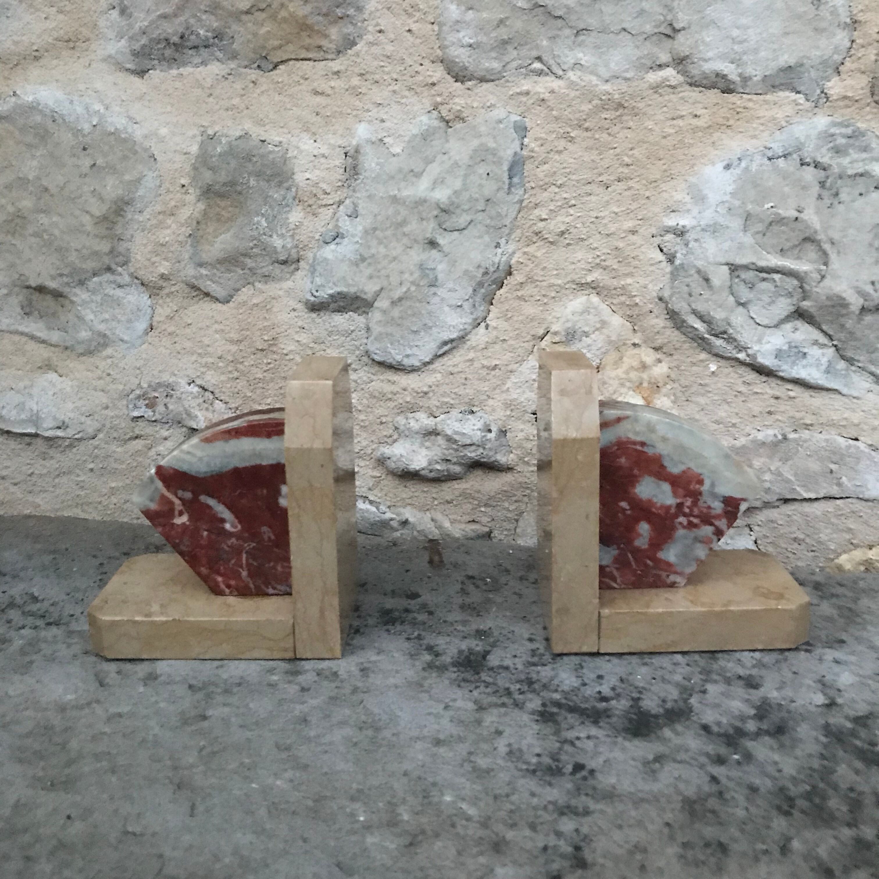 Modernist marble bookends