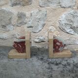 Modernist marble bookends