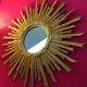 Mirror sun old gilded wood, 67 cm, middle XXth