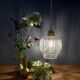Suspension globe vintage en verre moulé transparent