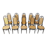 Thonet no. 207 dining chairs 'Long John', set of 10, 1980s