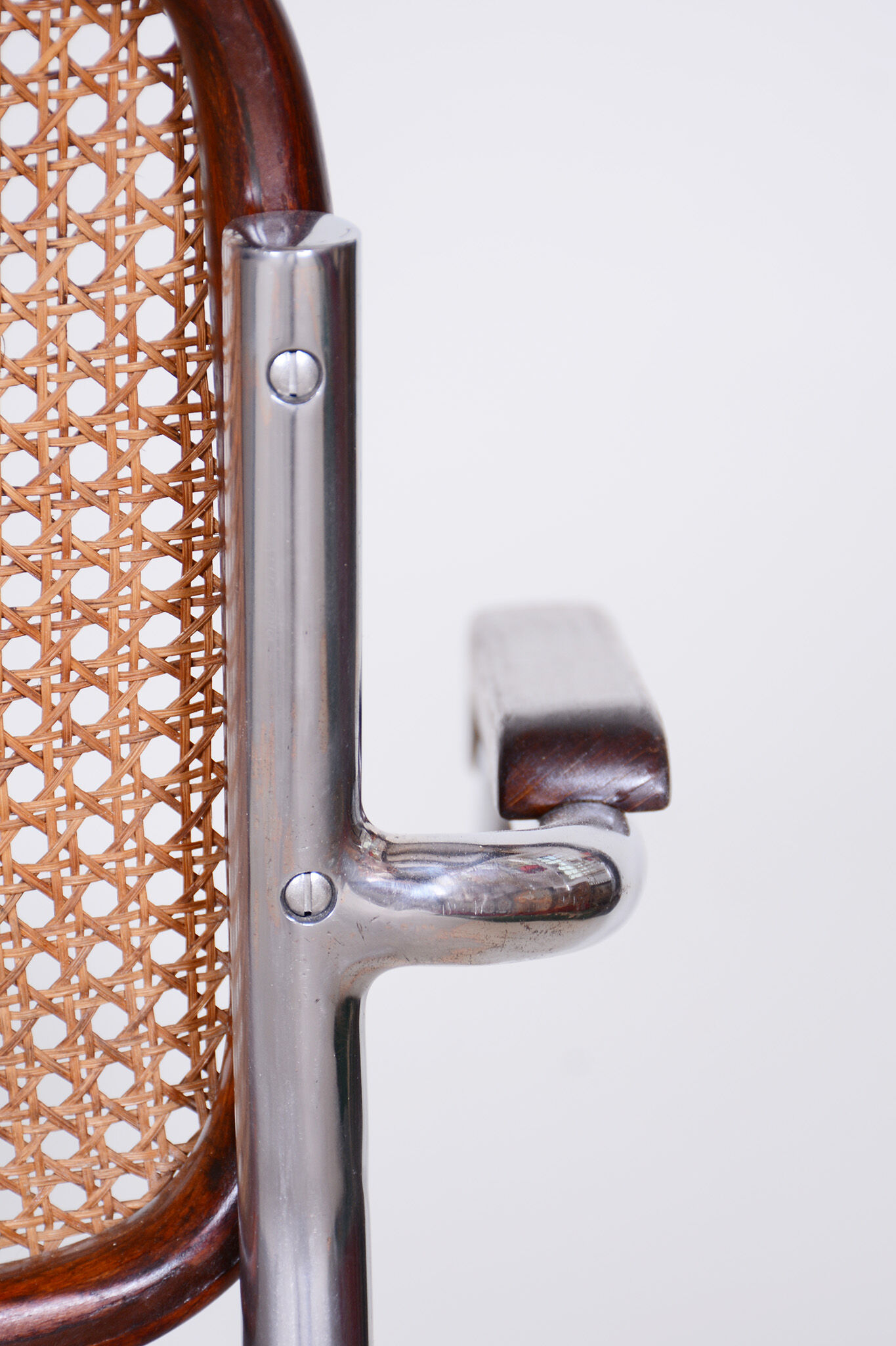 Restored Bauhaus Armchair, Marcel Breuer, Thonet, Beech, Chrome, Germany, 1930s