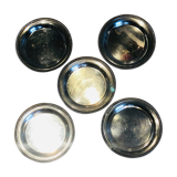 Ensemble de 5 sous verres en métal argenté
