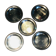 Set of 5 silver metal underglasses