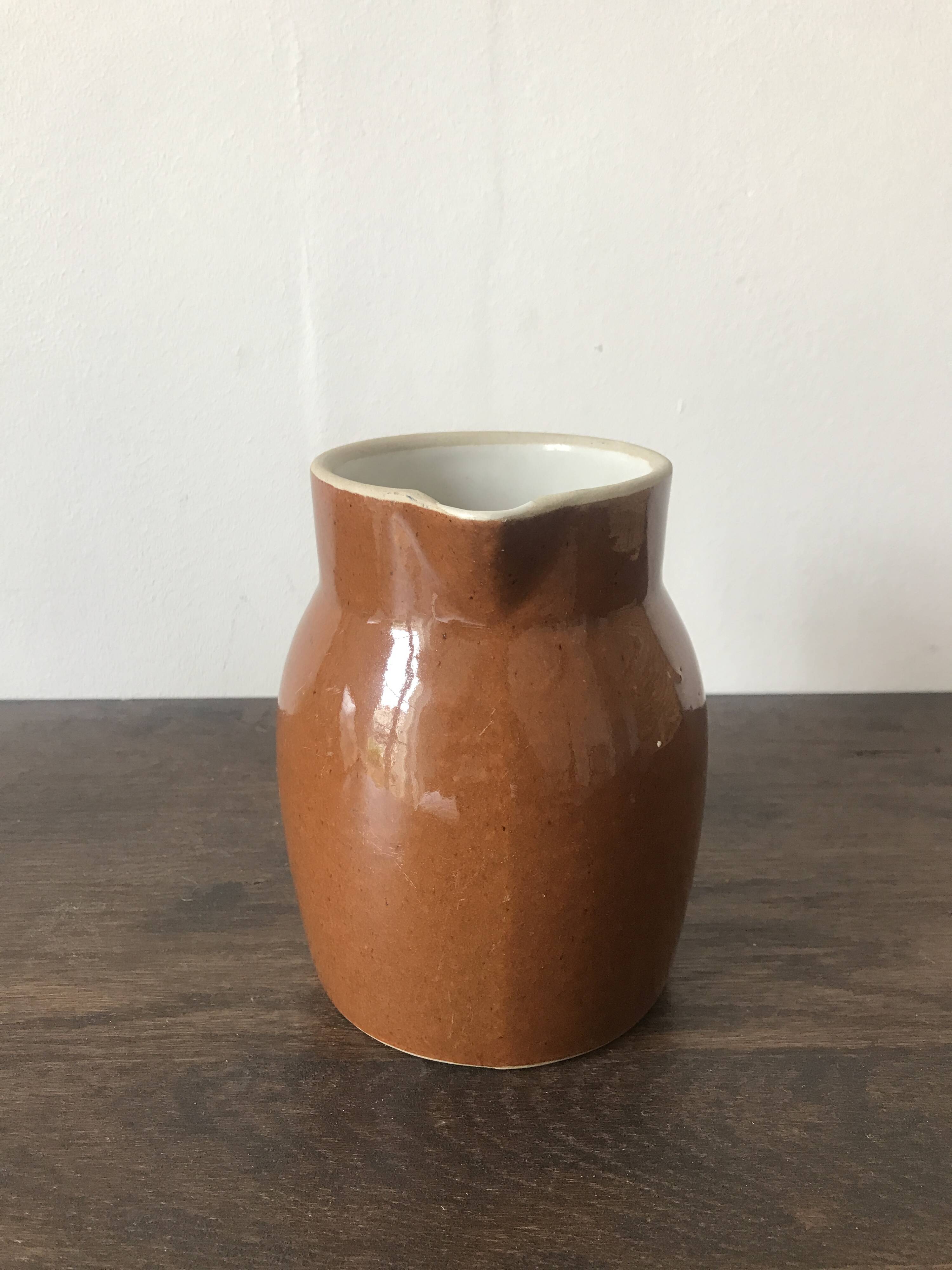 Set of 3 glazed stoneware jugs