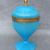 Blue Florentine opaline box gilded metal frame