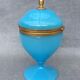 Blue Florentine opaline box gilded metal frame