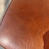 3 stainless steel tube chairs and faux leather, vintage