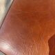 3 chaises vintage en inox et simili-cuir marron