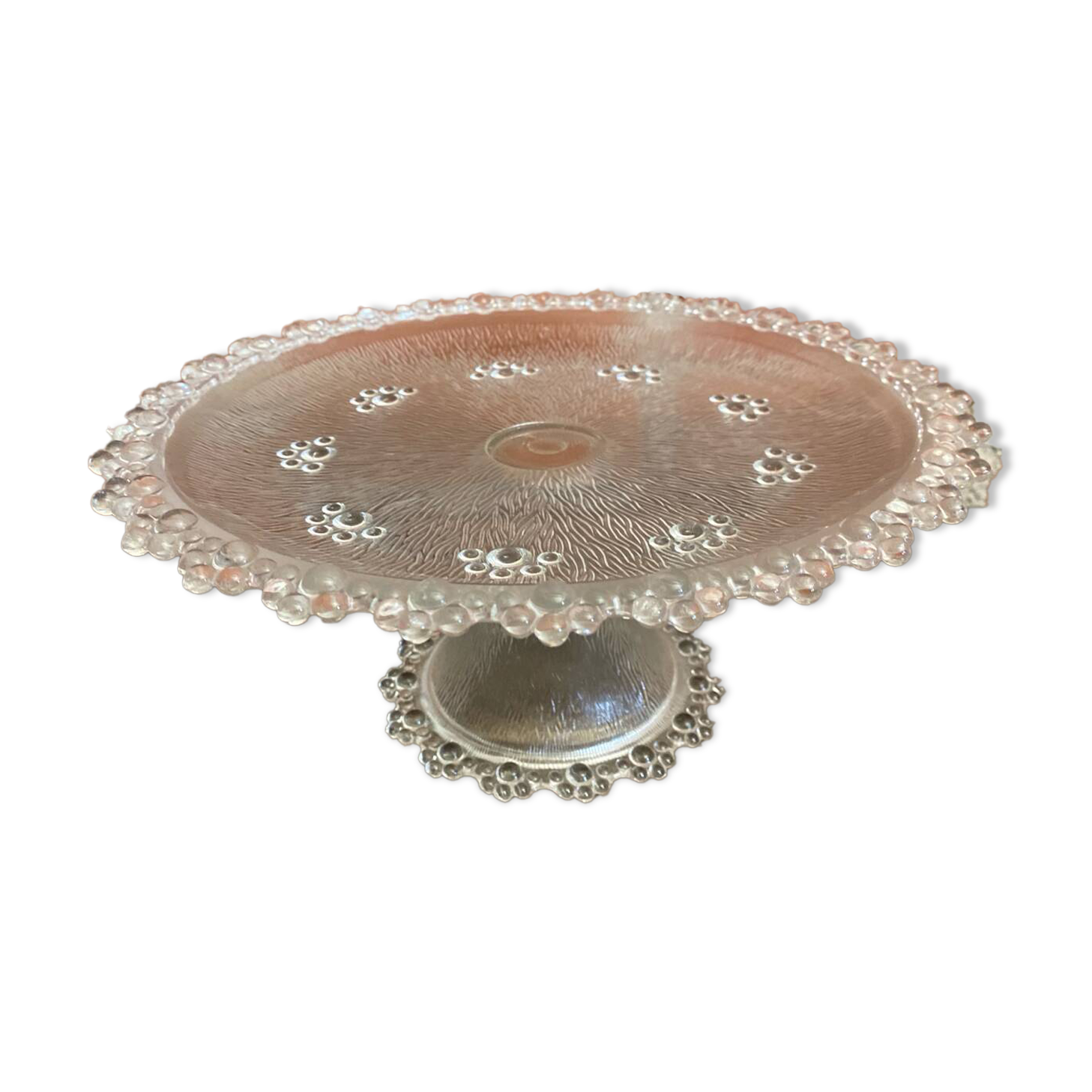 MASSERINI BAROCCO Fruit Bowl Molded Glass Vintage Beaded Row #D