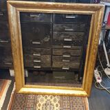 Nineteenth wood frame and gilded stucco