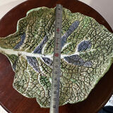 Vintage ceramic leaf-shaped vide poche, signed.