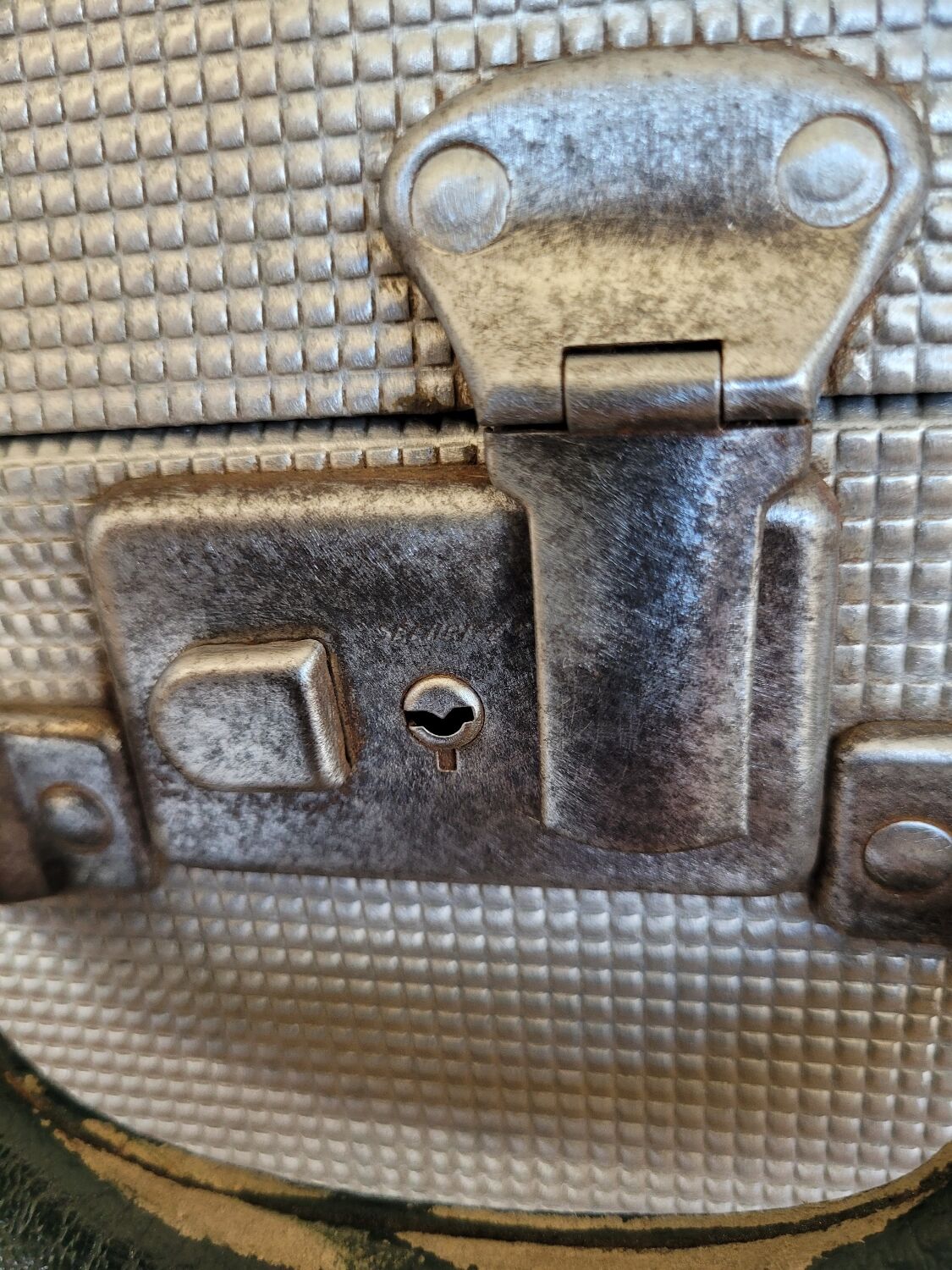 Antique metal suitcase