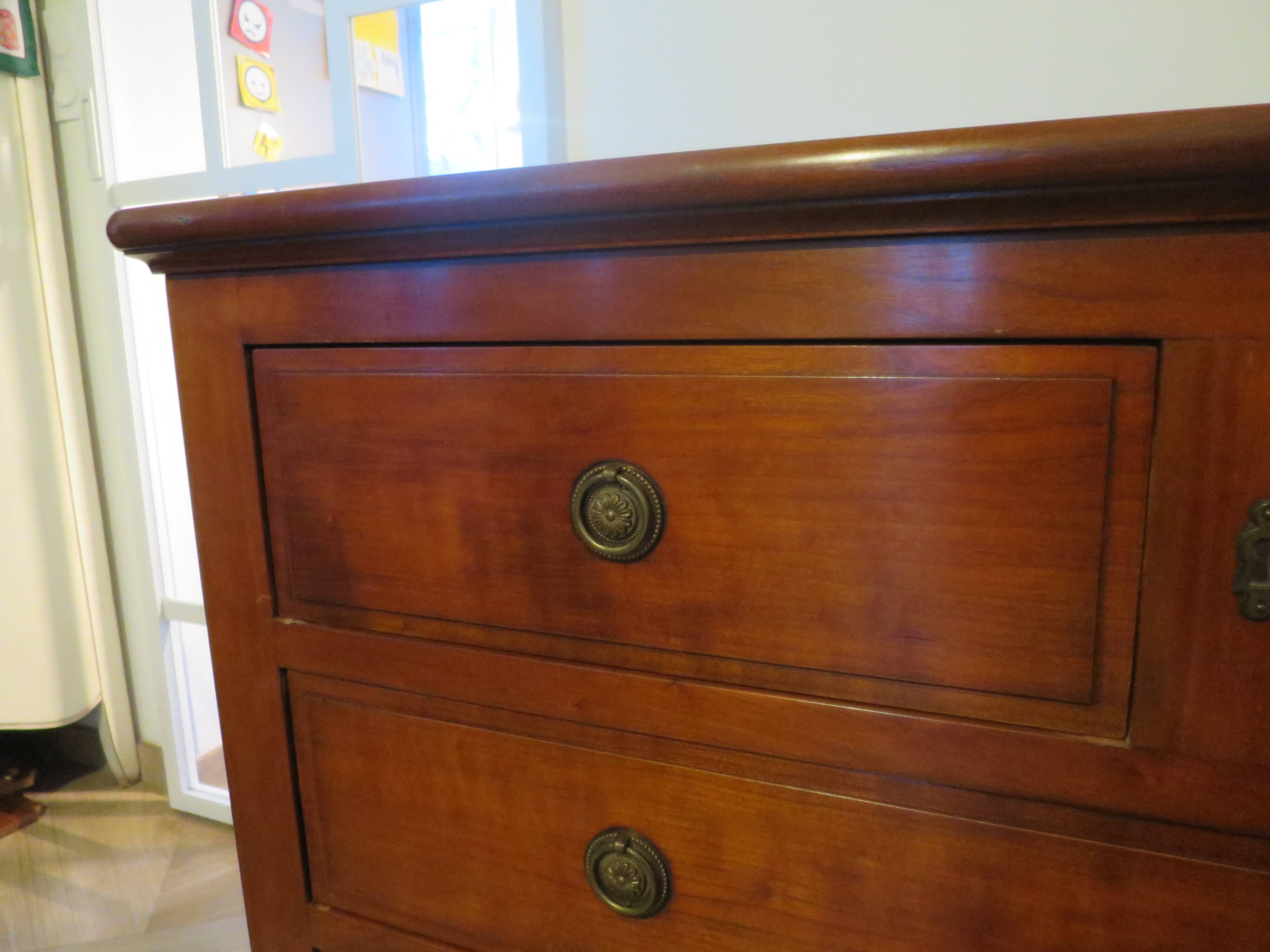 Antique - chest of drawers - 4 drawers - solid wood - cherry