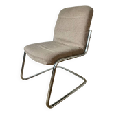 Chauffeuse chromée et tissu vintage