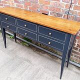 Blue wood console