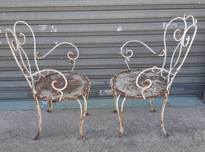 Antique wrought iron garden furniture
