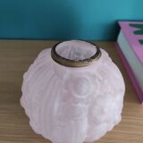 Vase boule art déco rose