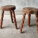 Vintage brutalist tripodes stools