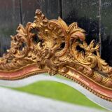 Louis XV Style Mirror In Stuccoed And Gilded Wood Circa 1880, Beveled Glass