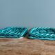 Emerald green braided slip trivet and bottle holder, knife holder