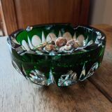 Carved crystal ashtray signed Saint Louis