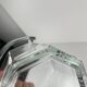 Octagonal glass ice bucket with metal handle, 1970s/80s, France