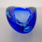 Blue Sommerso Murano Glass Ashtray, Italy, 1960s