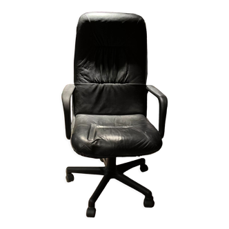 Armchair direction leather 1990 high back