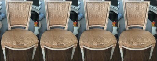 4 covered chairs